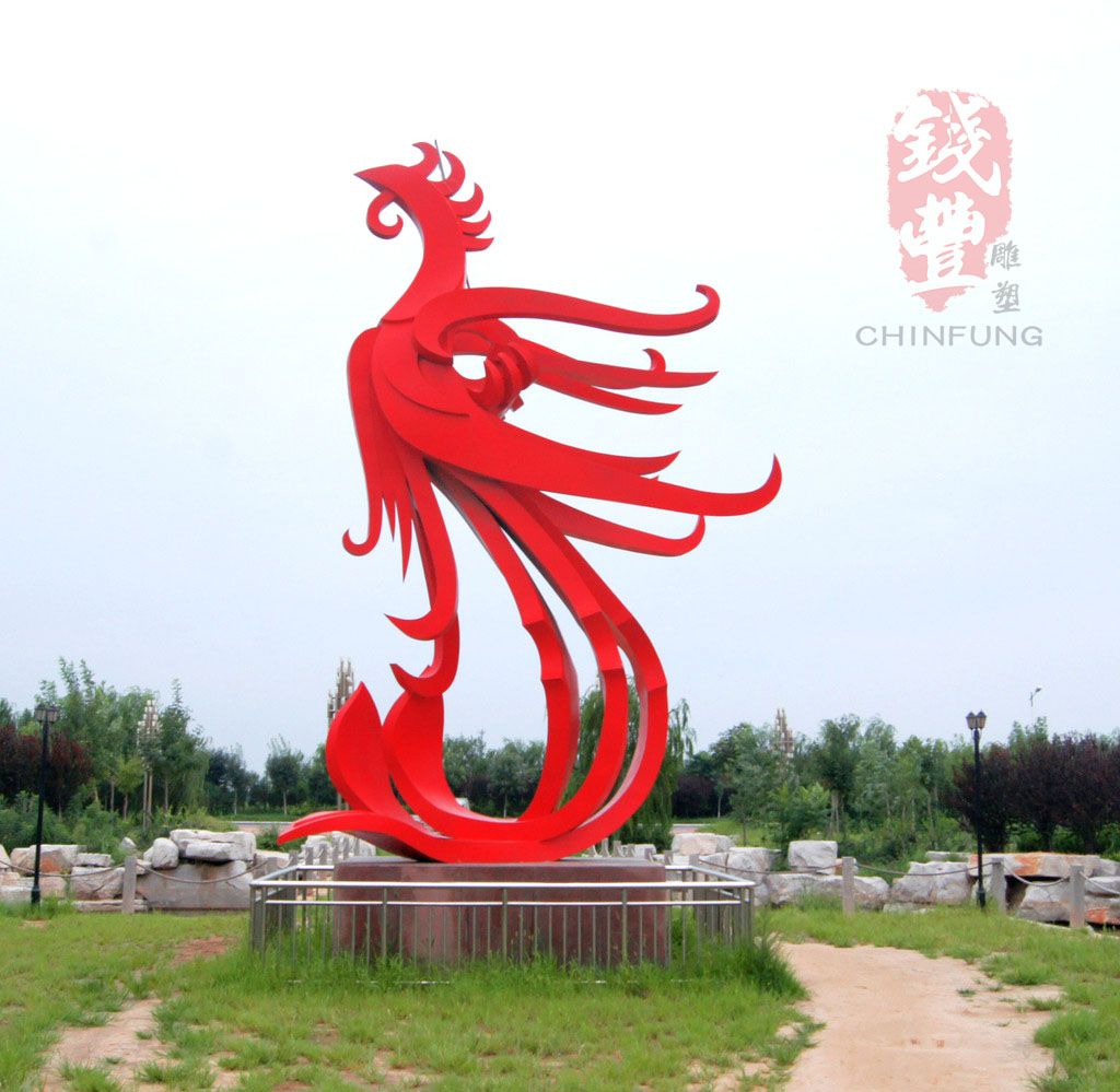 鳳凰不銹鋼雕塑,廣場大型雕塑定制,不銹鋼雕塑產品圖片,鳳